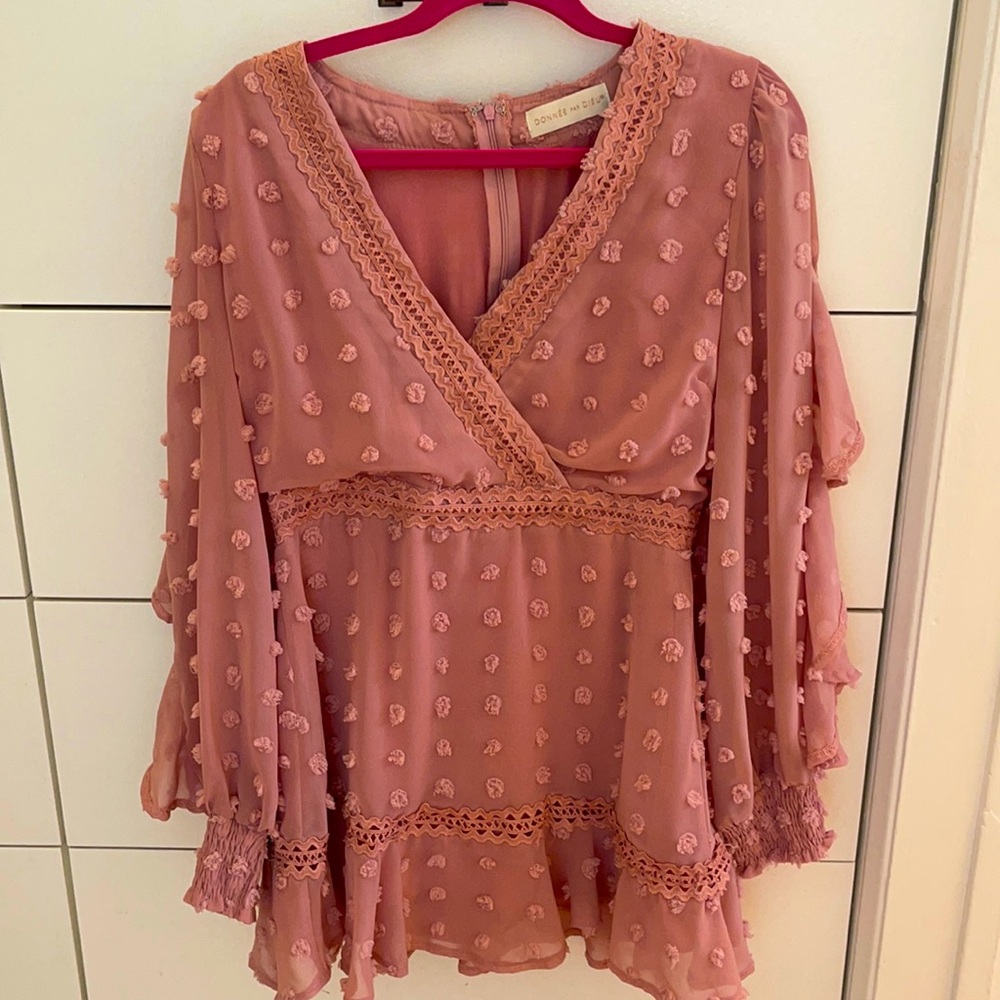 Blush color evening dress